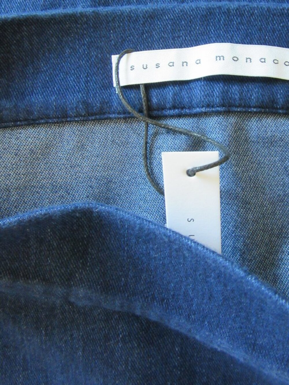 Susana Monaco Dark Blue Denim M Pencil Skirt NWT - Picture 3 of 3